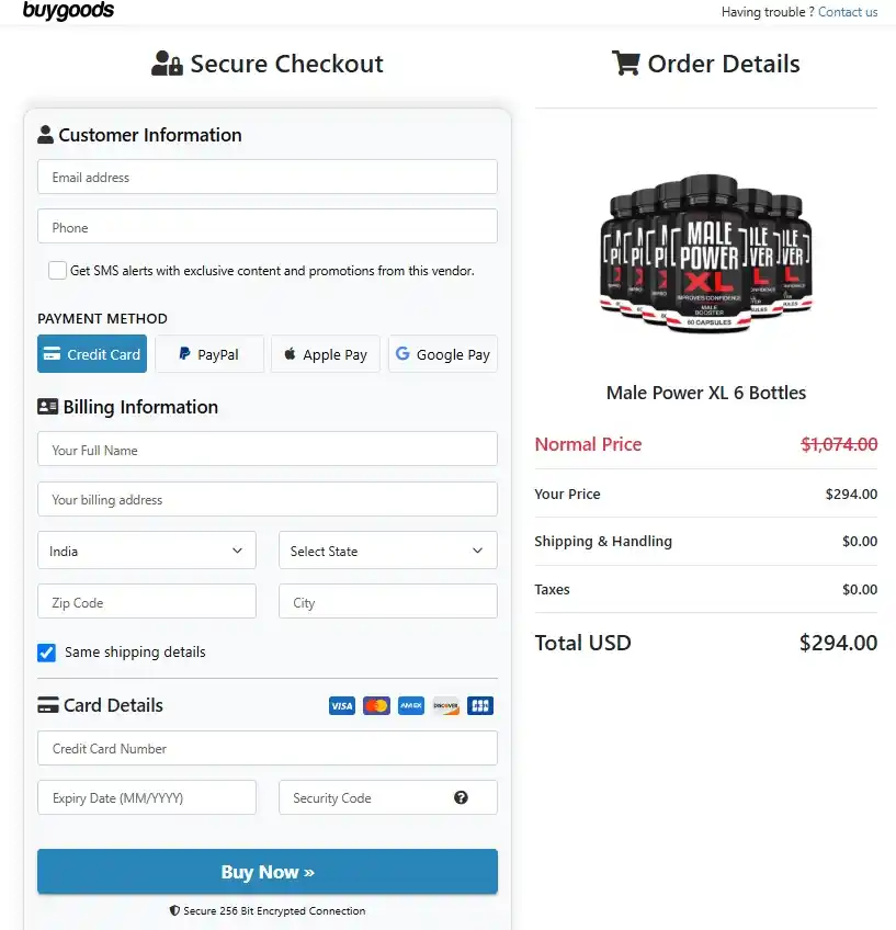 Male Power XL Male Power XL Order Page